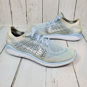 Nike Free RN Flyknit 2018 Women Size 8 Hydrogen Blue Running Shoes 942839-402